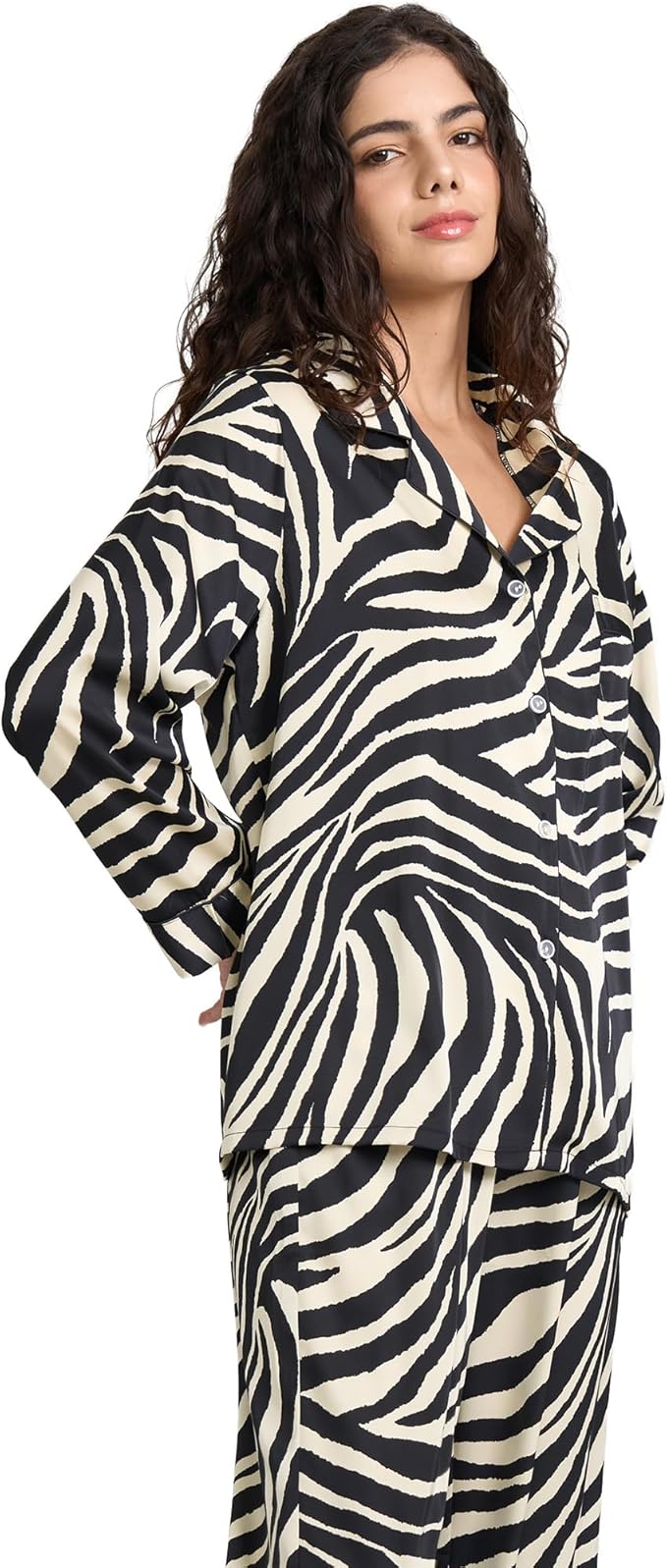 Satin Pajama Set - Long Sleeve - 2 Piece