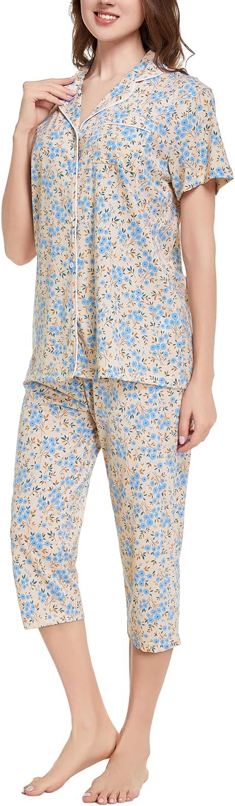 Capri Pajama Set - Short Sleeve - 2 Piece