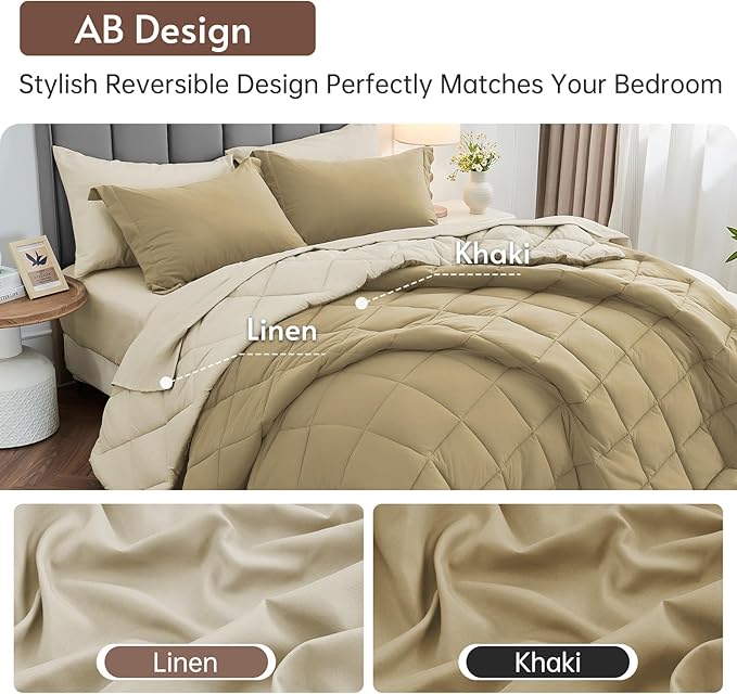 Linen Comforter Set - Full - 7 Piece