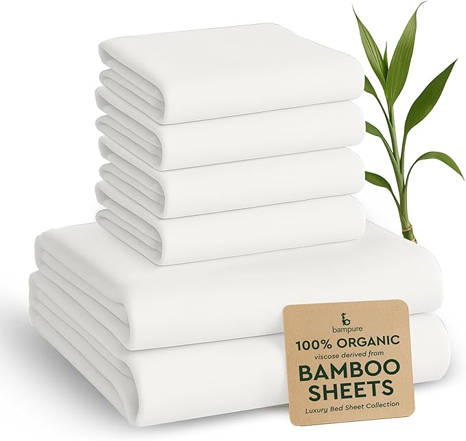 Bamboo Cooling Bed Sheet Set - Queen - 6 Piece