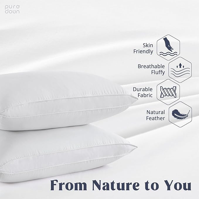 100% Cotton Bed Pillow - King - 2 Piece