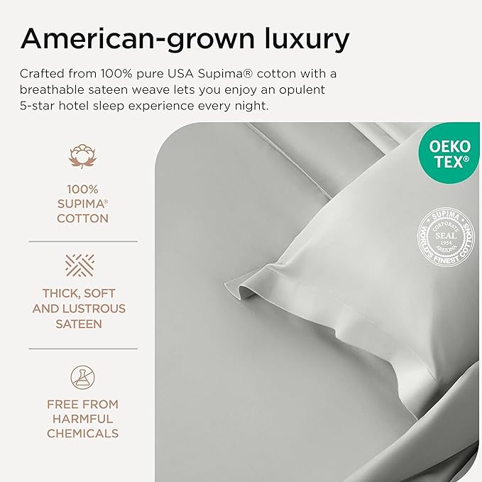 100% Cotton Bed Sheet Set - Queen - 4 Piece