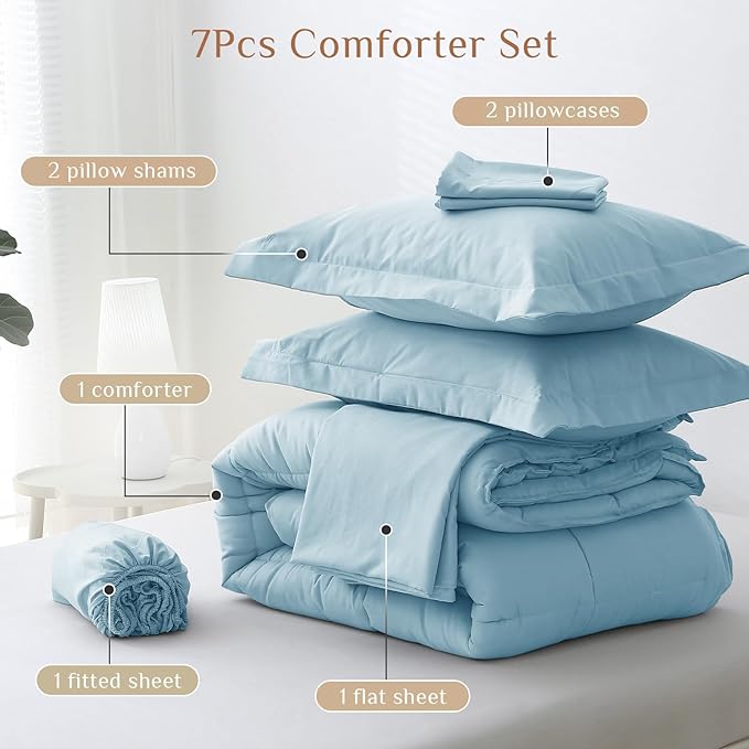 Down Alternative Comforter Set - California King - 7 Piece