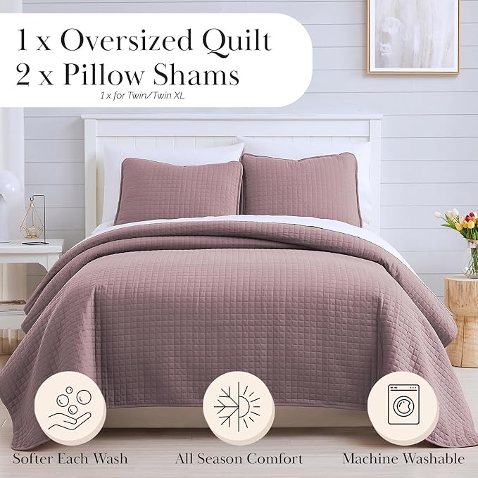 Microfiber Quilt Set - Twin