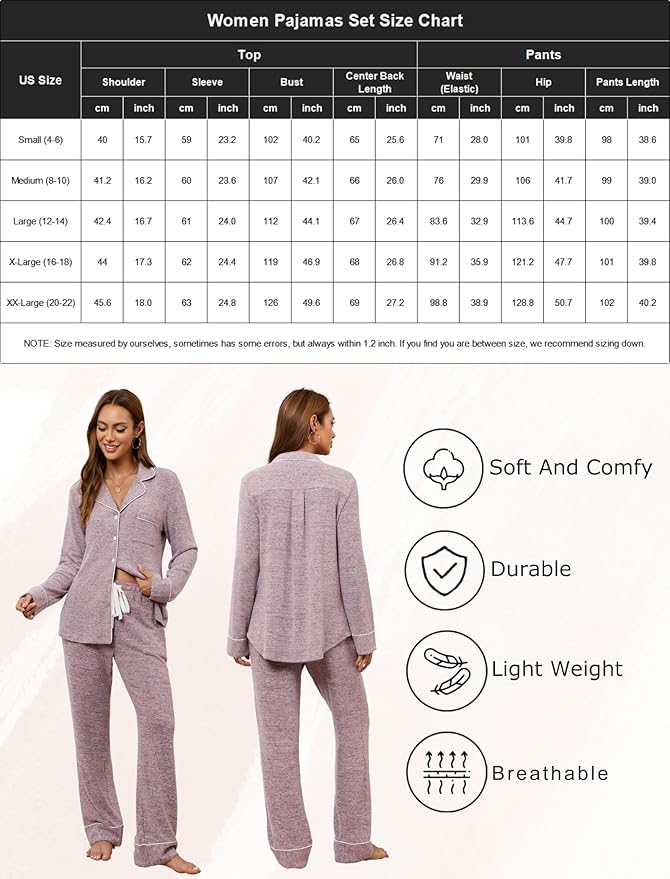 Women's Pajama Set - Long Sleeve - 2 Piece