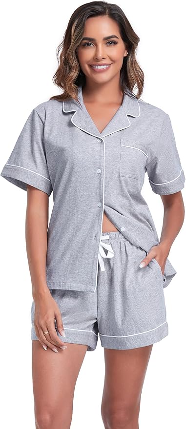 100% Cotton Pajama Set - Short Sleeve - 2 Piece