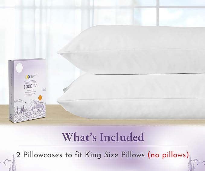 100% Cotton Pillowcase Set - King - 2 Piece