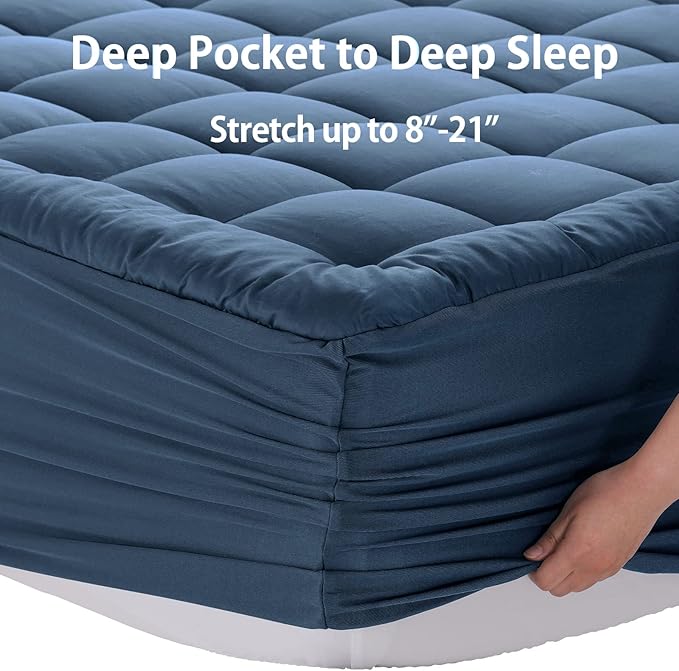 Cooling Mattress Pad - Twin - 39 x 75 in - 21 in Deep Pocket