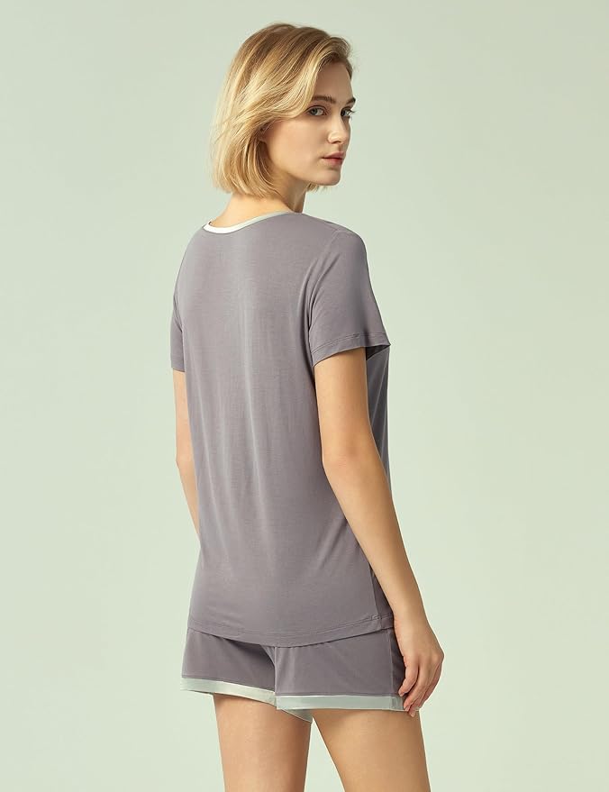 Bamboo Shorts Pajama Set - Short Sleeve - 2 Piece