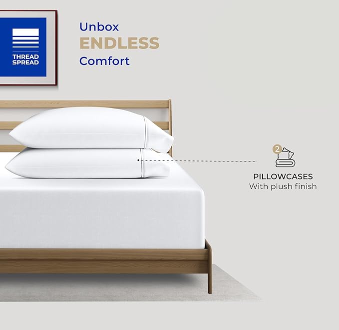 100% Cotton Pillowcase Set - King - 2 Piece