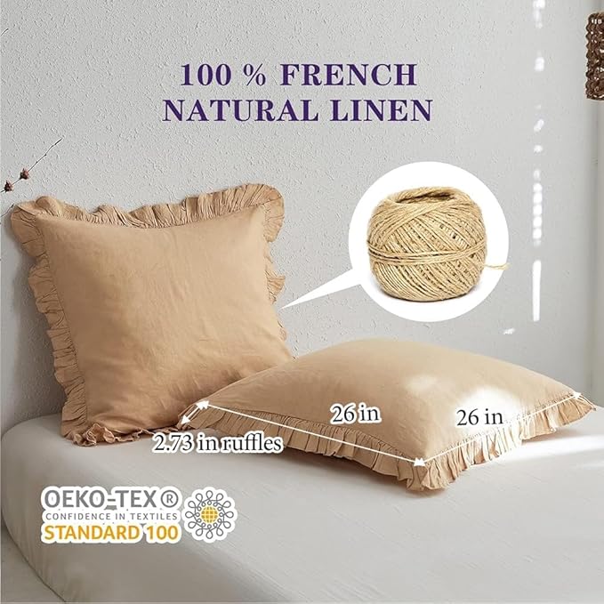 Linen Pillowcase Set - 26 x 26 in - 2 Piece