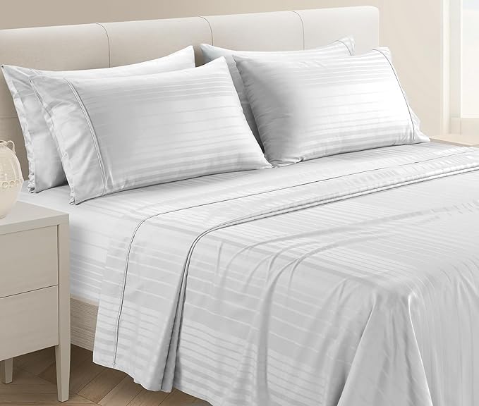 100% Cotton Bed Sheet Set - Queen - 15 in Deep Pocket - 6 Piece