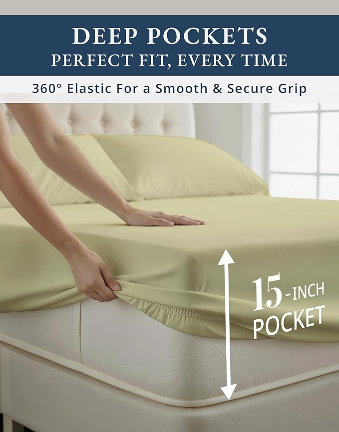 Linen Bed Sheet Set - Full