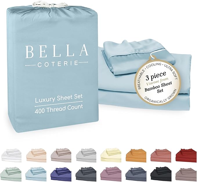 Bamboo Cooling Bed Sheet Set - Twin XL - 18 in Deep Pocket