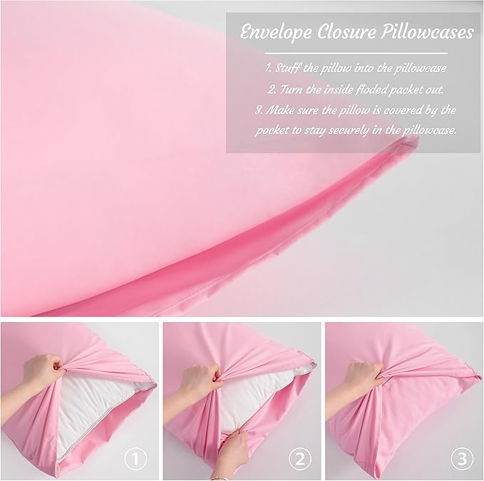 Microfiber Pillowcase Set - Standard - 20 x 26 in - 2 Pack - 2 Piece