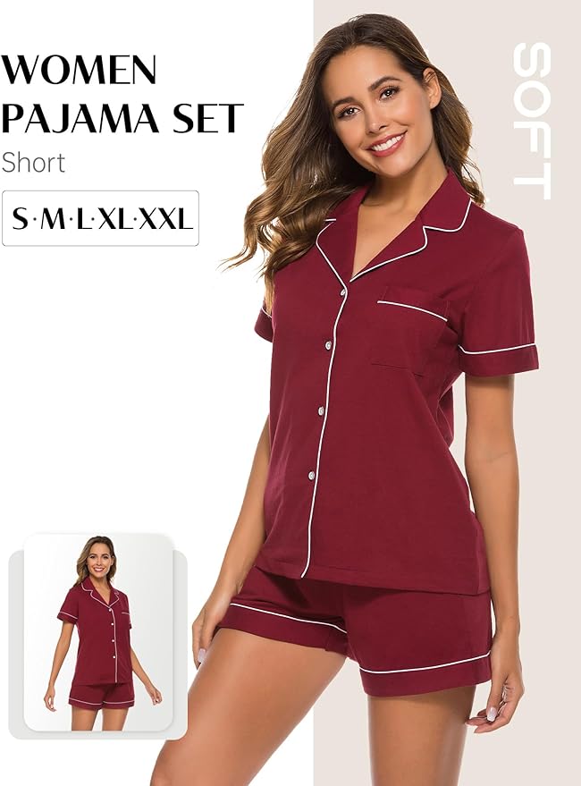 Women's Pajama Set - Short Sleeve - 2 Piece