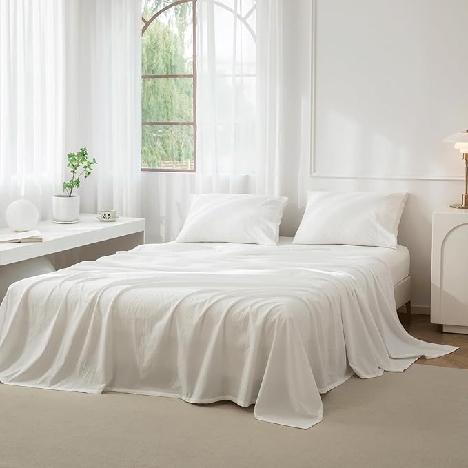 Linen Bed Sheet Set - Queen - 4 Piece