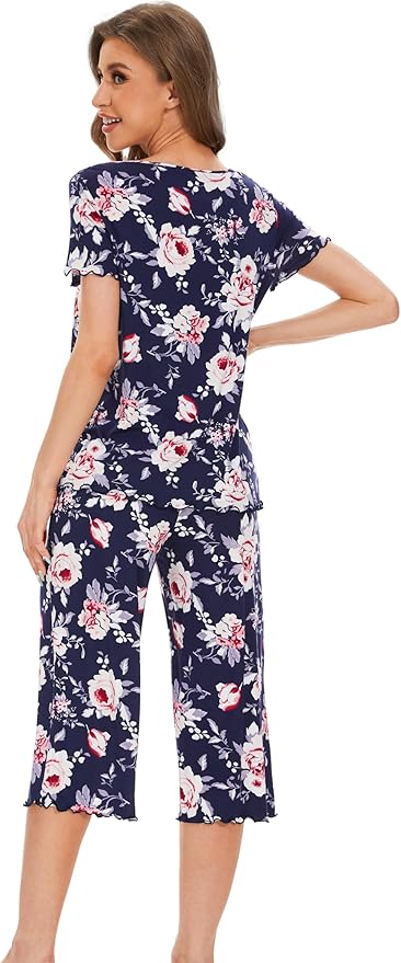 Bamboo Capri Pajama Set - Short Sleeve - 2 Piece