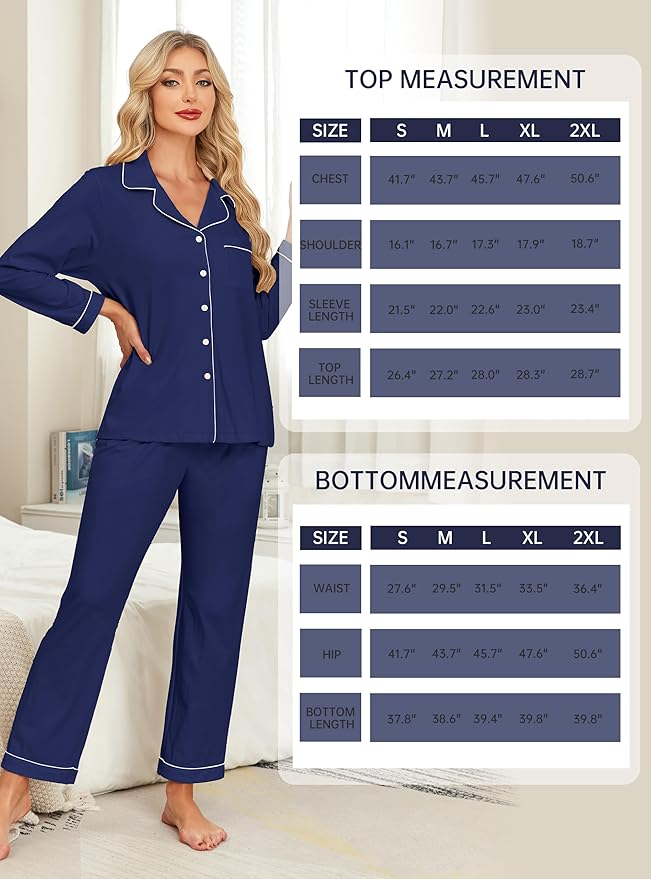 100% Cotton Pants Pajama Set - Long Sleeve - 2 Piece