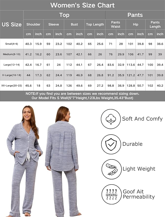 Women's Pants Pajama Set - Long Sleeve - 2 Piece