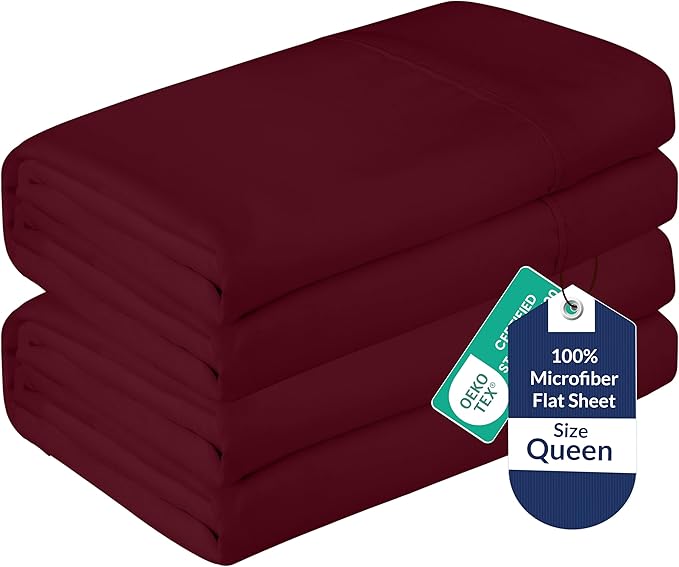 Microfiber Flat Sheet - Queen - 2 Pack