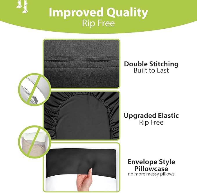 Bamboo Cooling Bed Sheet Set - Queen - 4 Piece