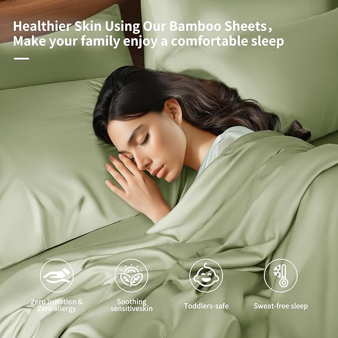 Bamboo Cooling Bed Sheet Set - King - 6 Piece
