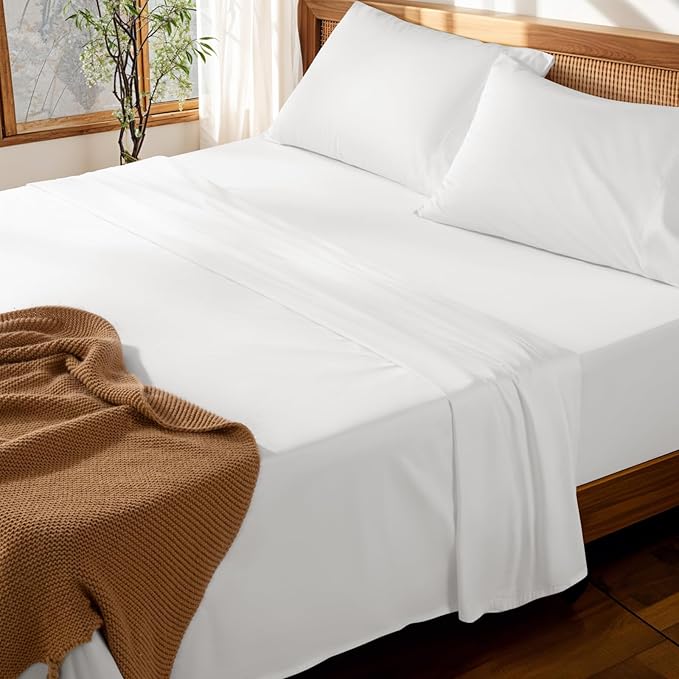 100% Cotton Bed Sheet Set - California King - 4 Piece