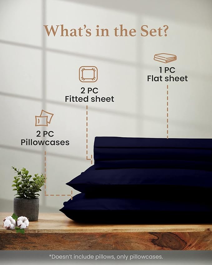 Bed Sheet Set - Split King - 16 in Deep Pocket - 5 Piece