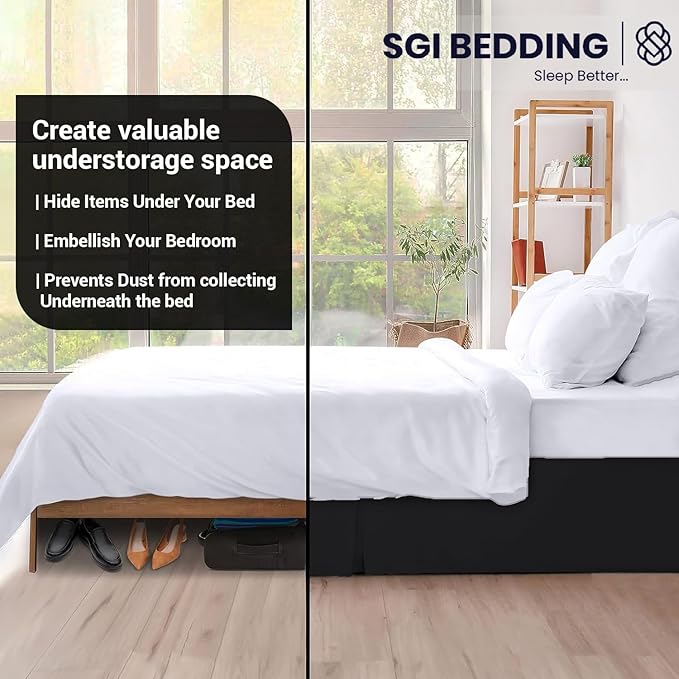 Microfiber Bed Skirt - King - 9 in Drop