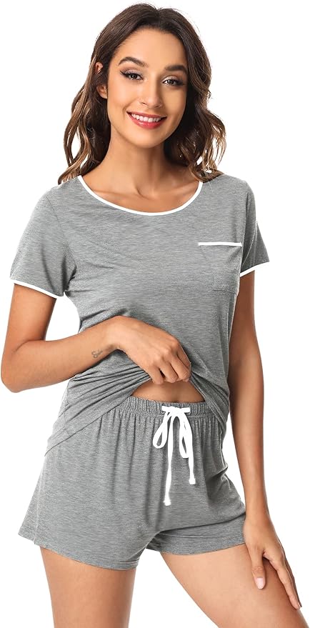 Women's Bamboo Cooling Pajama Set - Short Sleeve - 2 Piece