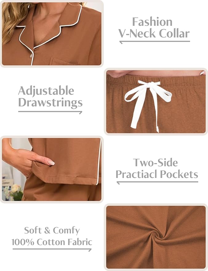 Women's Pajama Set - Short Sleeve - 2 Piece
