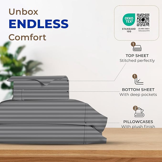 Cooling Bed Sheet Set - California King - 16 in Deep Pocket - 4 Piece