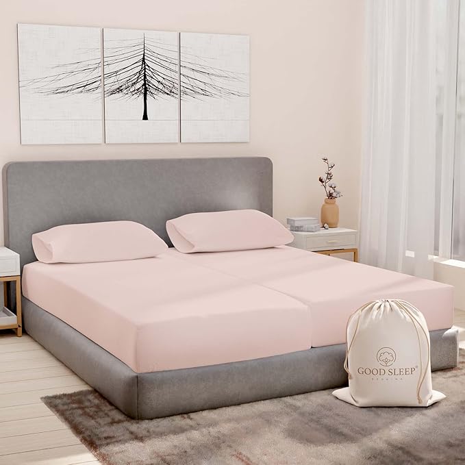 100% Cotton Bed Sheet Set - Split King - 16 in Deep Pocket - 5 Piece
