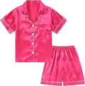 Satin Pajama Set - Short Sleeve - 2 Piece