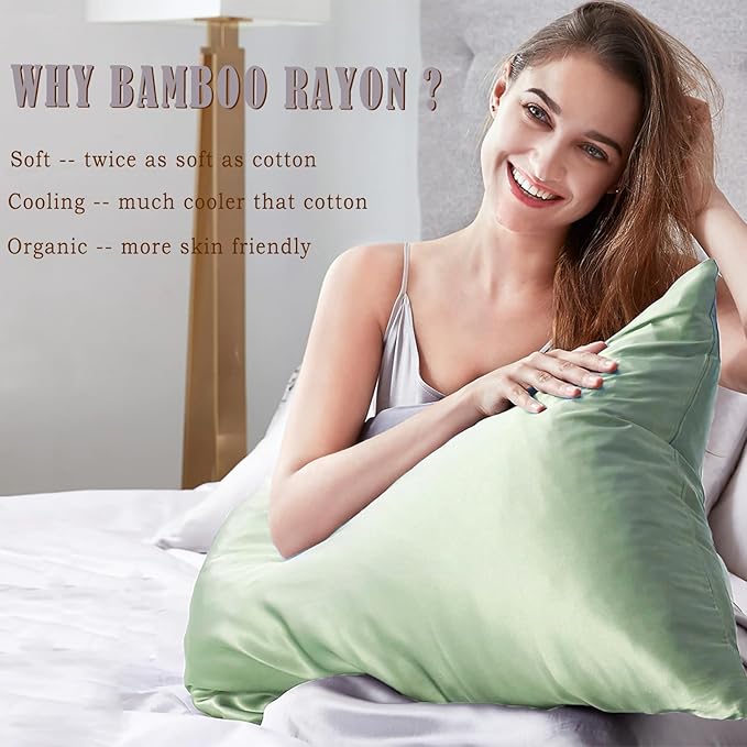 Bamboo Cooling Pillowcase Set - Standard - 20 x 26 in - 2 Pack - 2 Piece