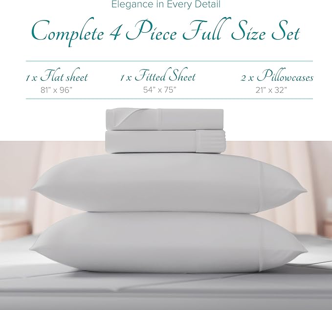 Linen Cooling Bed Sheet Set - Full - 16 in Deep Pocket - 4 Piece