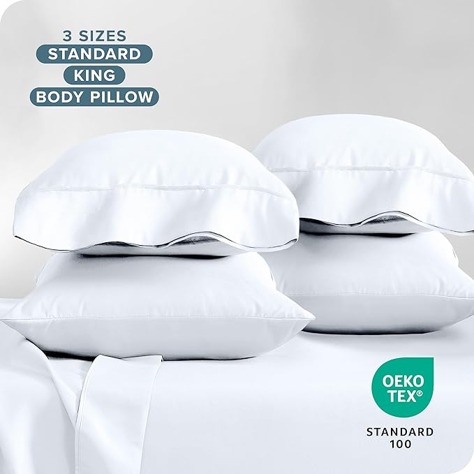 Microfiber Cooling Pillowcase Set - King - 4 Pack - 4 Piece