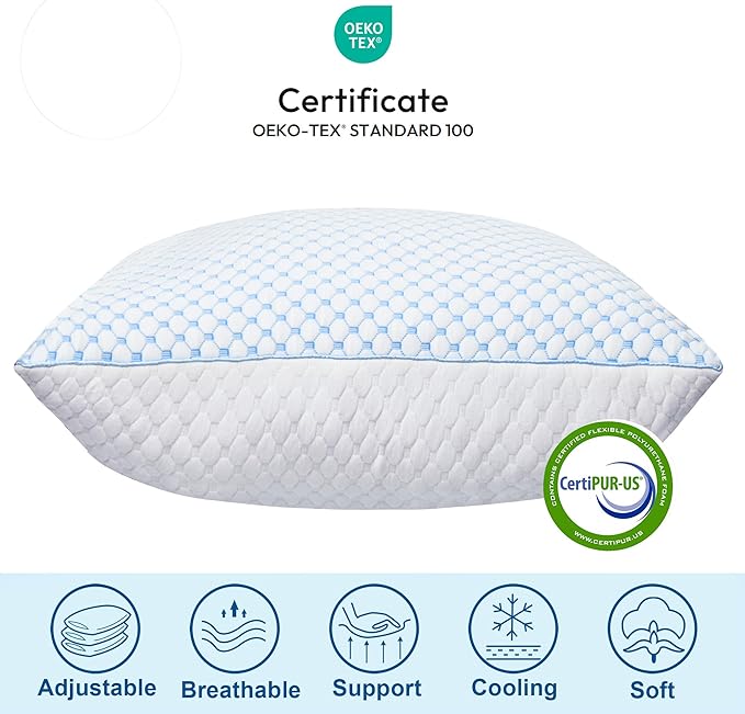 Memory Foam Cooling Bed Pillow - King
