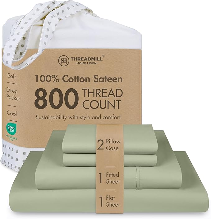 100% Cotton Bed Sheet Set - King - 16 in Deep Pocket - 4 Piece