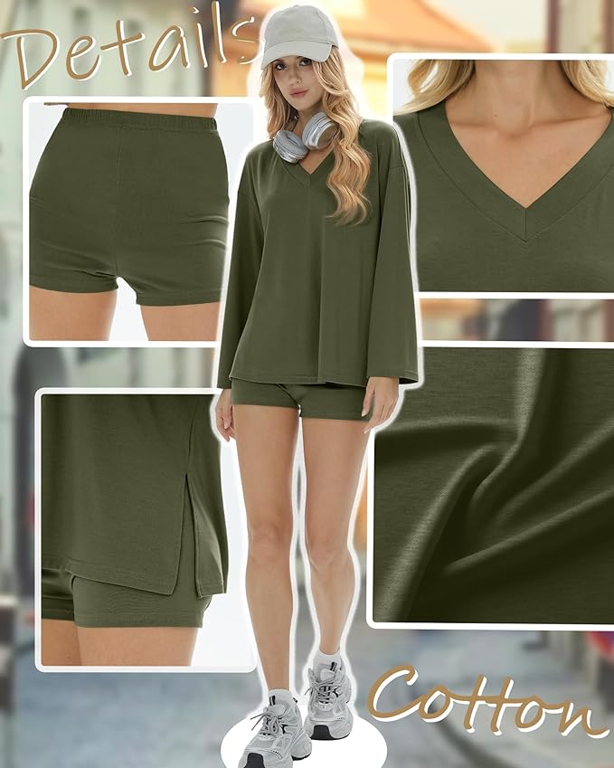 Women's Shorts Pajama Set - Long Sleeve - 2 Piece