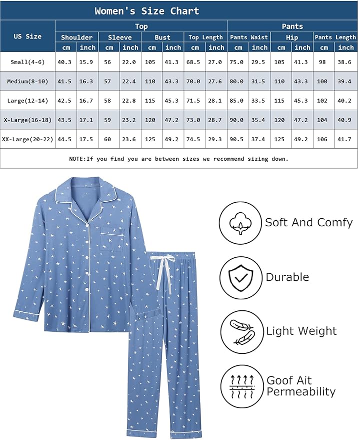 Women's Pants Pajama Set - Long Sleeve - 2 Piece