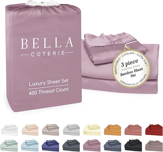 Bamboo Cooling Bed Sheet Set - Twin XL - 18 in Deep Pocket