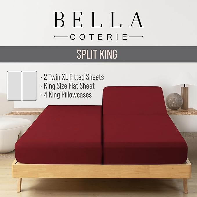 Bamboo Cooling Bed Sheet Set - Split King - 7 Piece