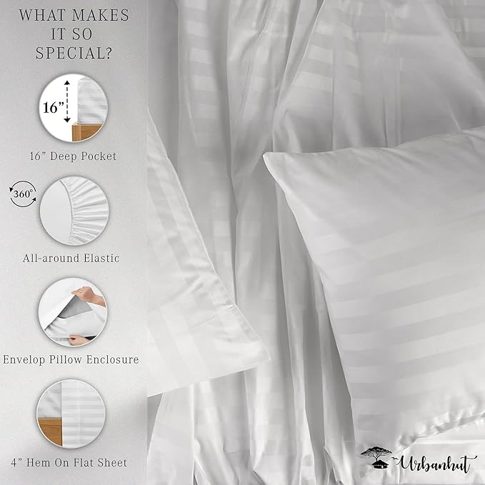 Bed Sheet Set - Queen - 16 in Deep Pocket - 4 Piece