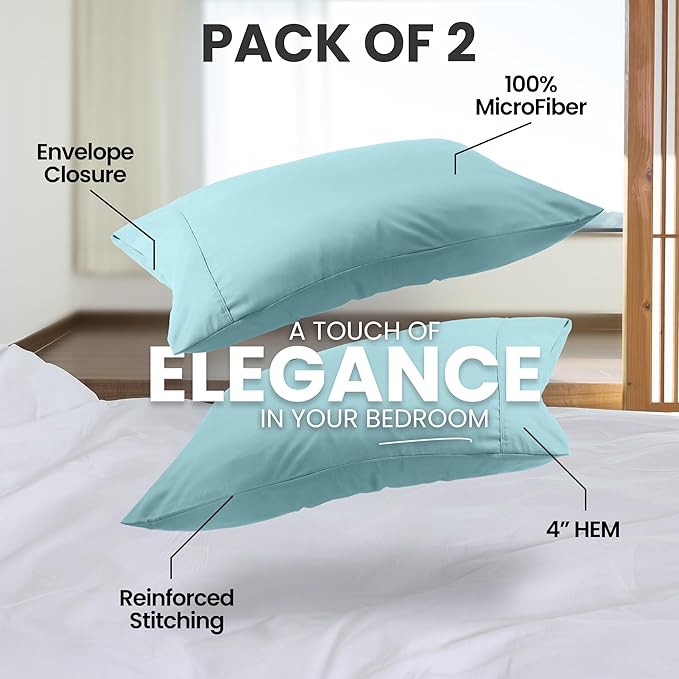 Microfiber Pillowcase Set - Queen - 20 x 30 in - 2 Pack