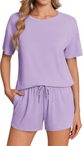 Women's Bamboo Shorts Pajama Set - Short Sleeve - 2 Piece