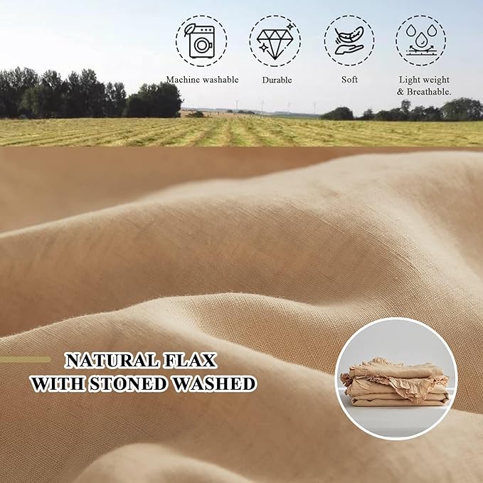 Linen Duvet Cover Set - Full - 3 Piece