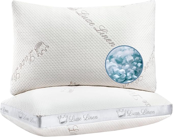 Memory Foam Bed Pillow - Queen - 2 Piece
