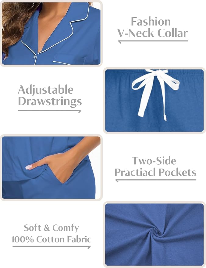 Women's Pajama Set - Short Sleeve - 2 Piece